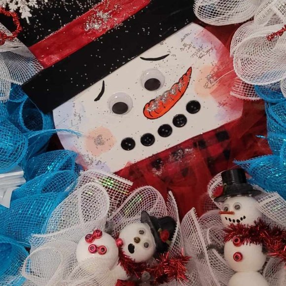 Snowman SnowDay Wreath - Picture 2 of 3